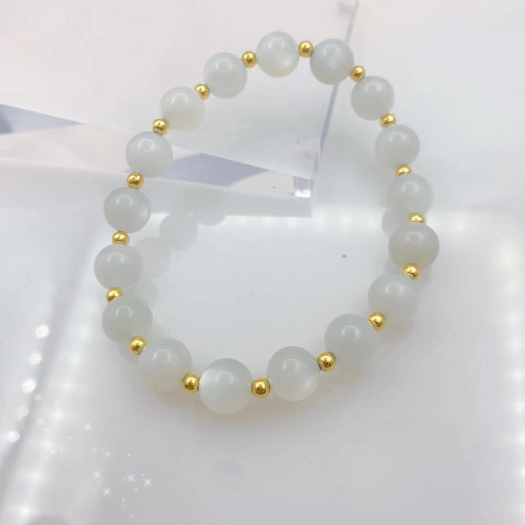 Gelang Kristal Moonstone Putih Alami Untuk Wanita