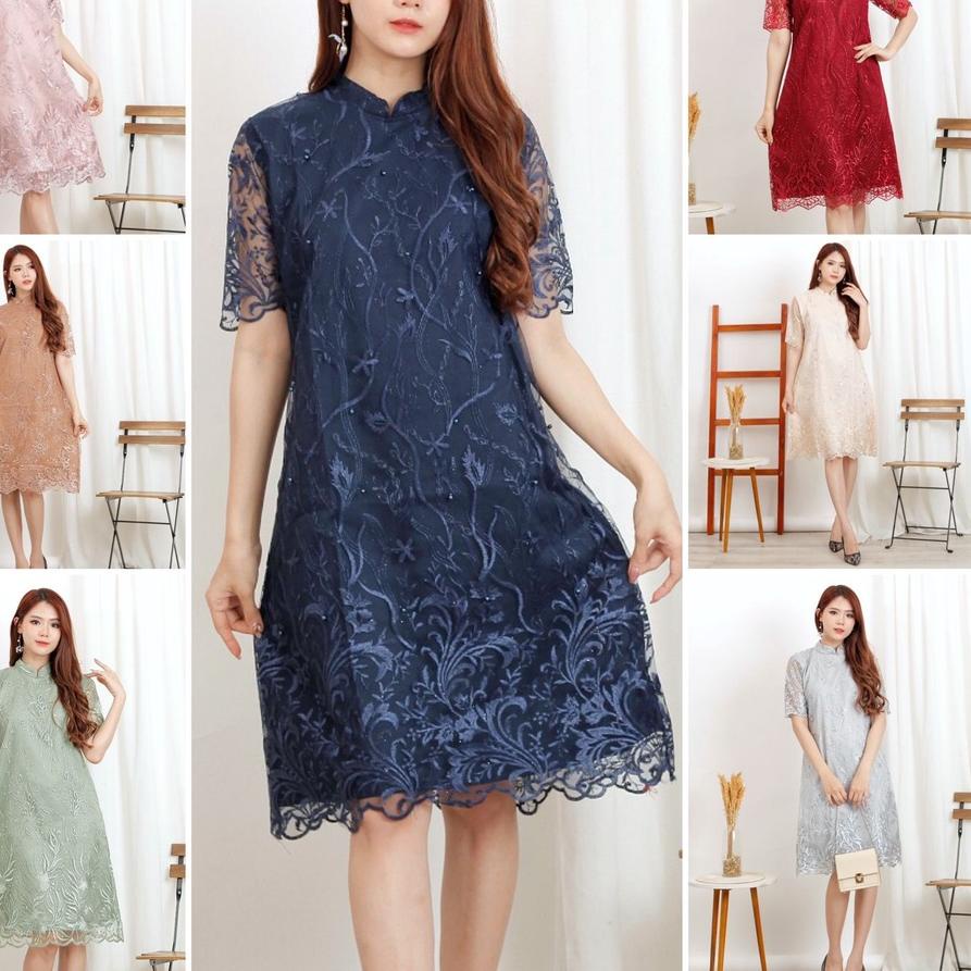 ♠ (Ada RealPict) Dress Shanghai Brukat Bordir Tullle Shanghai Glitter Brokat Tille Brokat Tile ☎