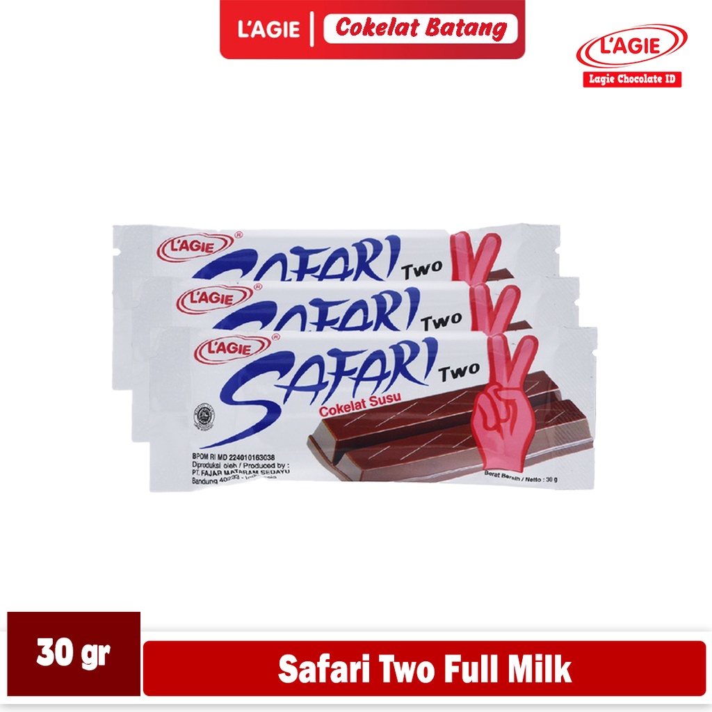 

LAGIE SAFARI TWO FULL MILK 30GRAM 3 BATANG