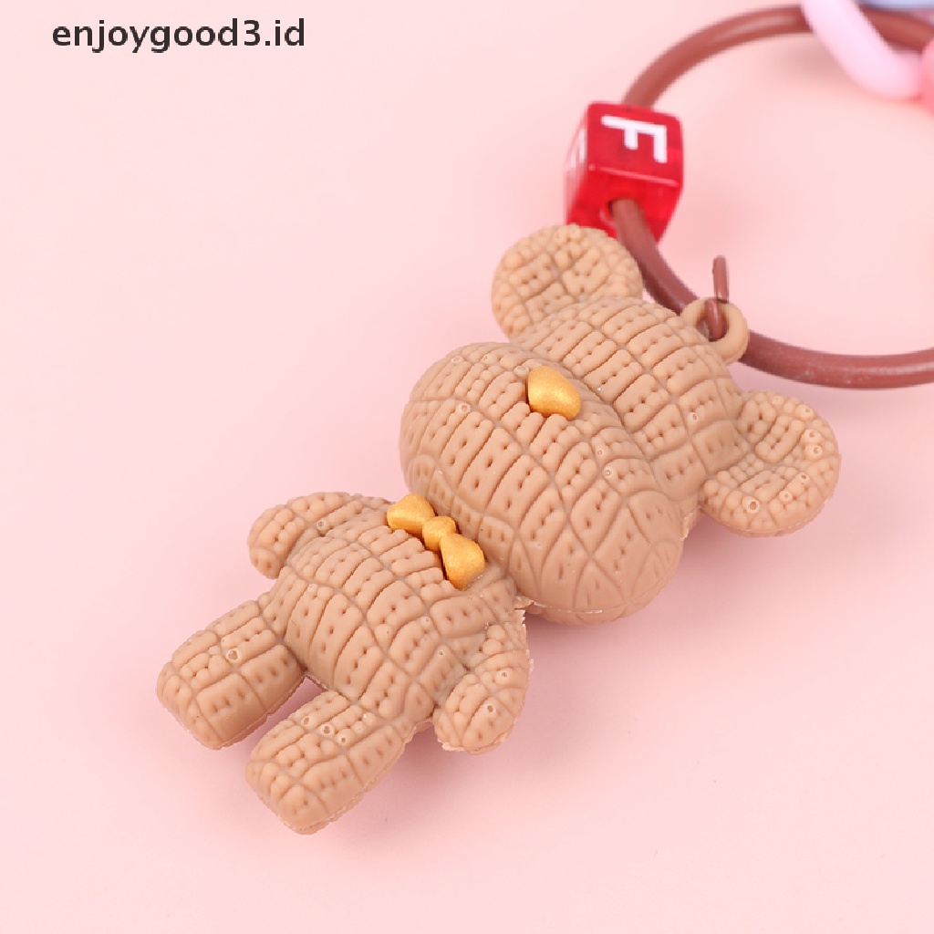 [Rready Stock] 1Pc Lucu Kartun Beruang Rantai Ponsel Manik-Manik Gantungan Kunci Aksesoris Telepon (ID)