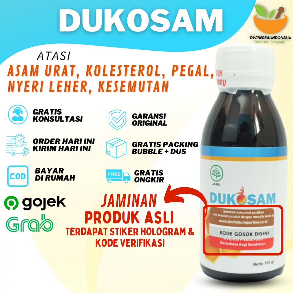 MADU HERBAL DUKOSAM  ORI ATASI SAKIT KEBAS PEGAL LEHER BETIS PUNGGUNG JARI TANGAN & SAKIT PINGGANG