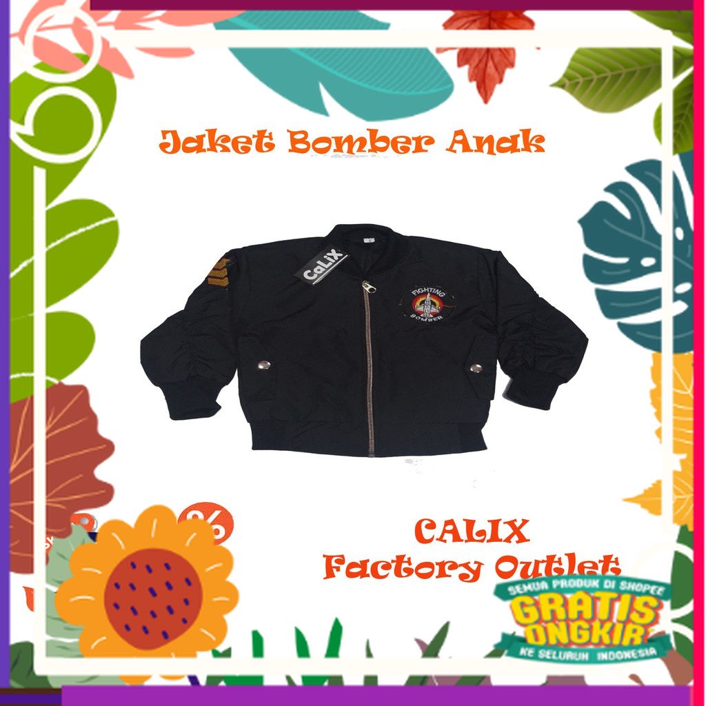 Jaket Bomber Anak Jumbo Jaket Anak Murah / hitam putih garis