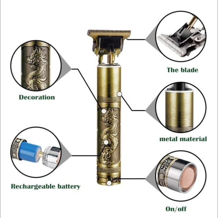 Alat Cukur Dragon Rambut Elektrik, ,Hair Clipper Rambut Hair Trimmer, USB Rechargeable Razor Alat Cukur Serbaguna