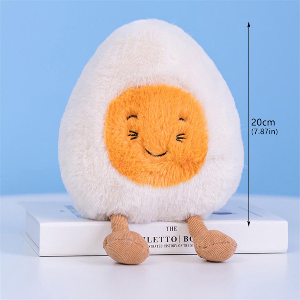 Timekey 20 cm Fluffy Super Lembut Telur Rebus Mainan Mewah Plushies Boneka Emosi Berbeda Telur Boneka Bantal Bayi Menenangkan Mainan Dekorasi Rumah H4Y7