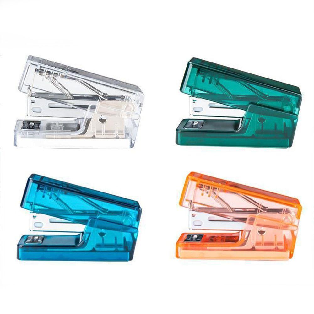 Stapler Mini Agustina Transparan Tahan Lama Alat Tulis Kertas Pengikat Kertas Stapler Kertas Paper Binder Set