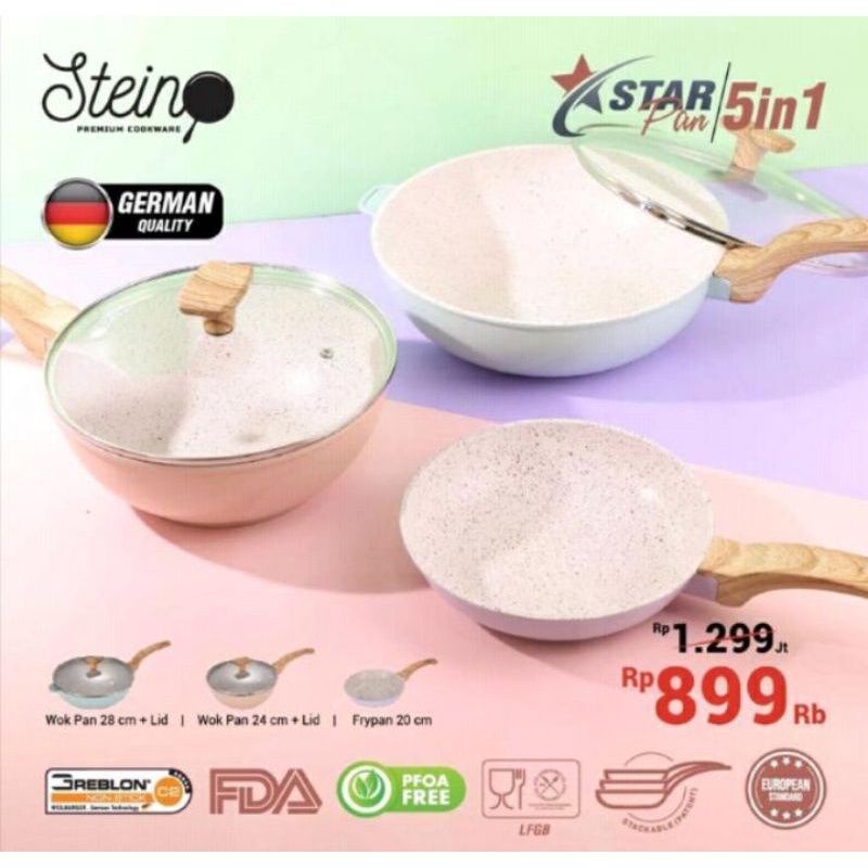 STAR PAN 5 in 1 by STEINCOOKWARE Stackable/Floating Pan