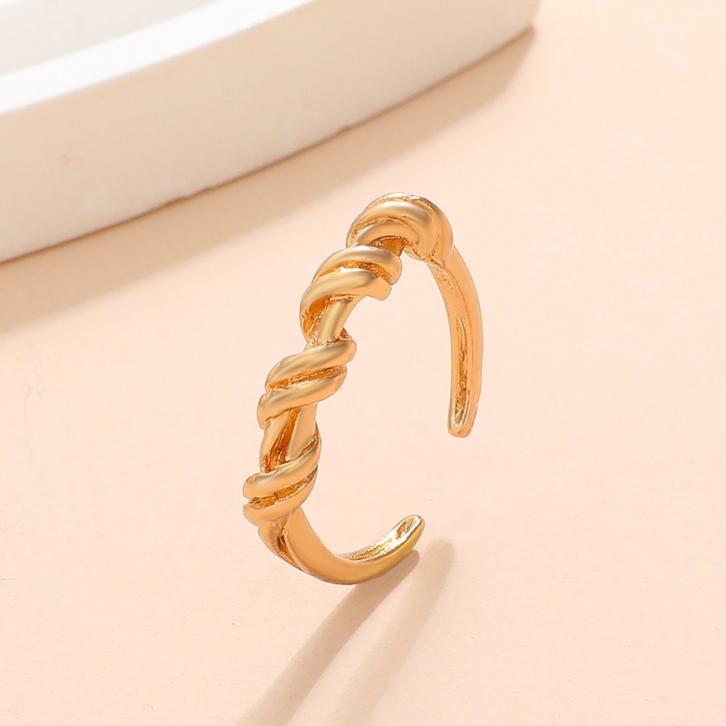 Cincin Lilitan Garis Tidak Teratur Ins Fashion Opening Adjustable Ring Untuk Wanita Dan Pria