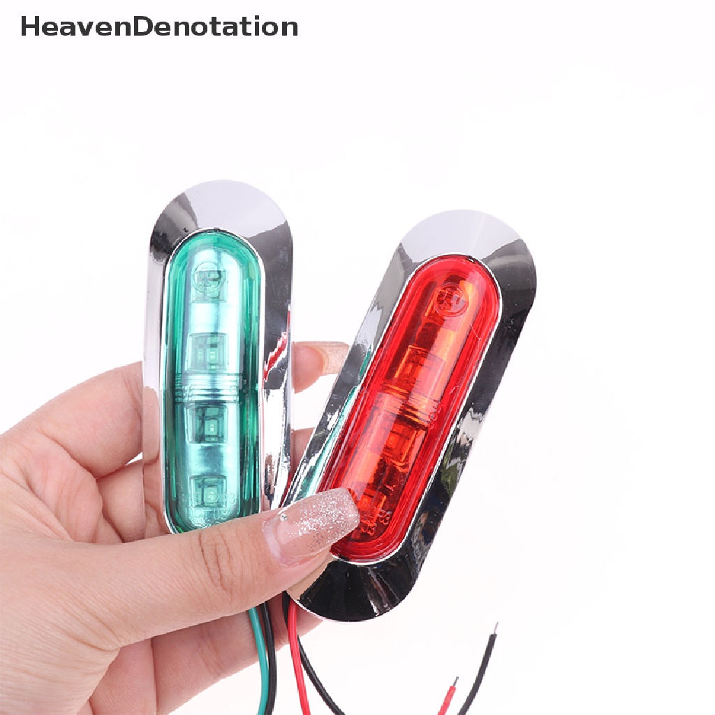 [HeavenDenotation] 2pcs Lampu Navigasi LED Perahu Tahan Air Lampu Sinyal Busur Untuk Perahu Layar Kayak HDV