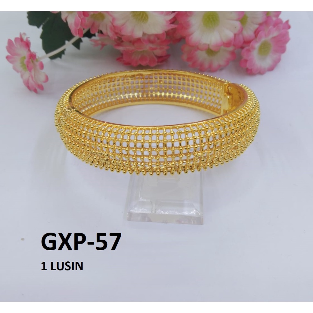 GELANG XP LINGKAR EMAS GOLD TEKSTUR KOTAK KOTAK TERMURAH / DUNIA GELANG TERBARU