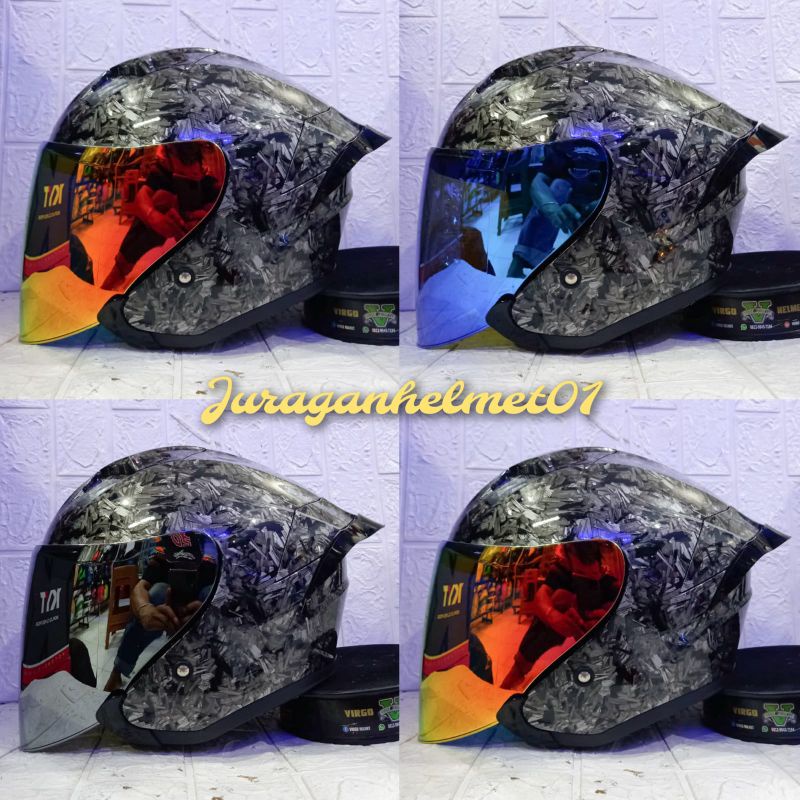 HELM GIFT SARGON MOTIF KARBON FORGED PAKET GANTENG