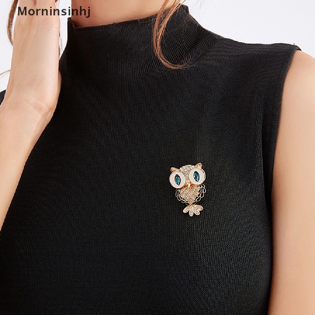 Mornin Fashion Halus Burung Hantu Bros Korea Alloy Berlian Imitasi Hewan Bros Pin Perhiasan id