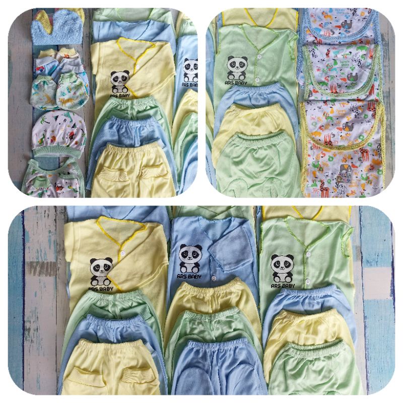 52 Pcs Set Baju Bayi Newborn Paket Baju Bayi Baru Lahir Seri Polos