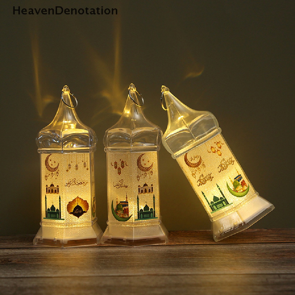[HeavenDenotation] New Eid Mubarak Muslim Festival Dekorasi Perlengkapan Lampu LED Lentera Angin Hiasan Gantung Dekorasi Ramadhan Kareem Untuk Rumah HDV