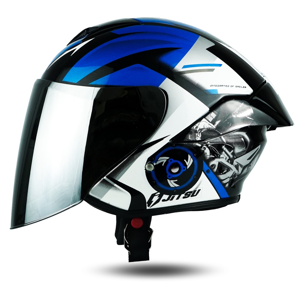 HELM JS1 SERIES MOTO WHITEBLUE SNI ORIGINAL