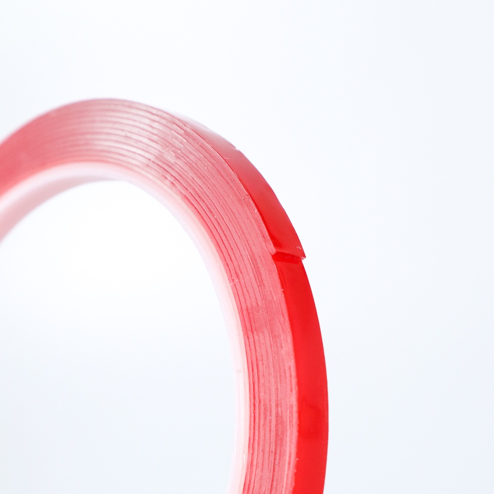 [6mm*3m] Double Tape Selotip Double Sided Tape Transparent Acrylic 3m 6 mm Red