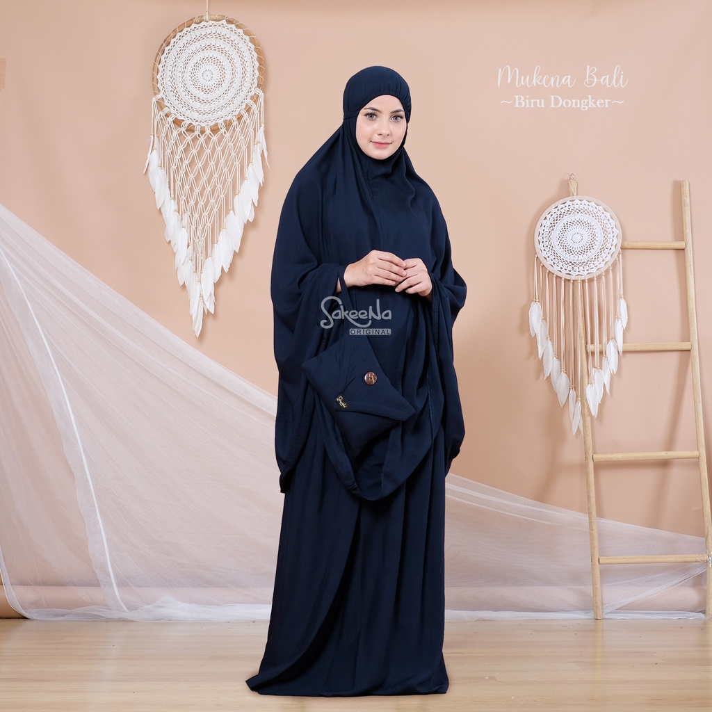 SAKEENA - Mukena Bali Dewasa Jumbo Katun Rayon Polos - Mukena Murah Adem Nyaman