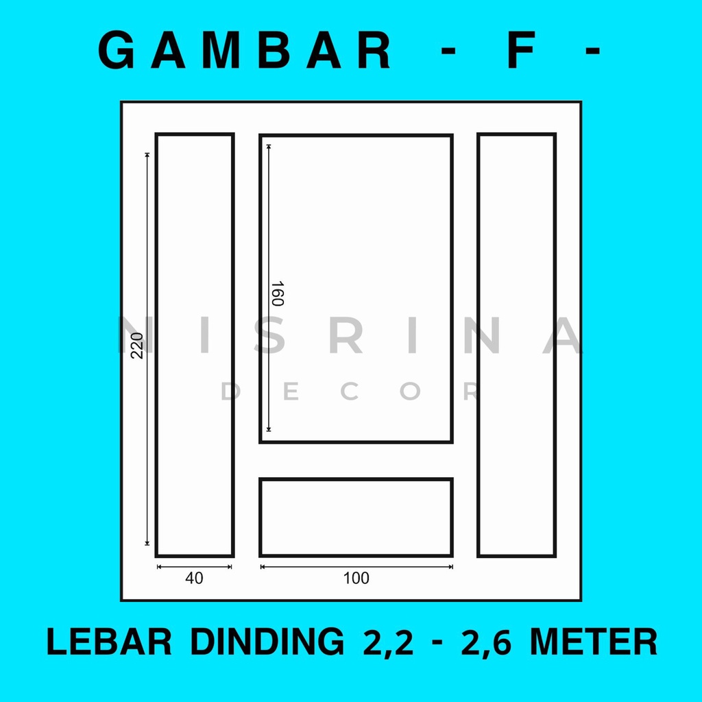 Wall Moulding Premium / Lebar Dinding 2,2 - 2,6 Meter