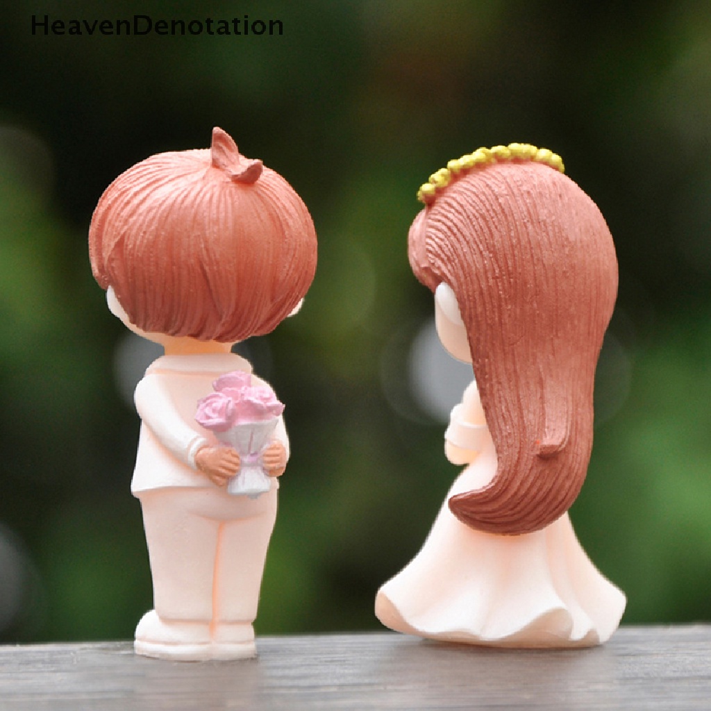 [HeavenDenotation] 4Pcs / set Mini Couples Figurines Micro Landscape DIY Miniatures Resin Crafts HDV