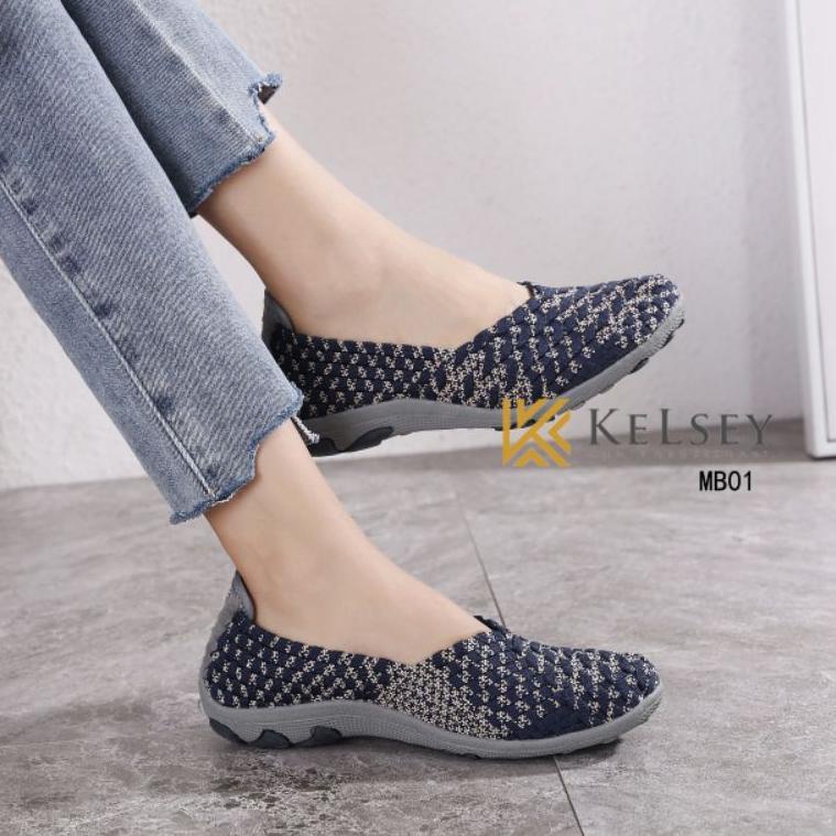 SPECIAL PRICE Kelsey Sepatu Rajut Wanita MB01 Flats Shoes Rajut anyaman