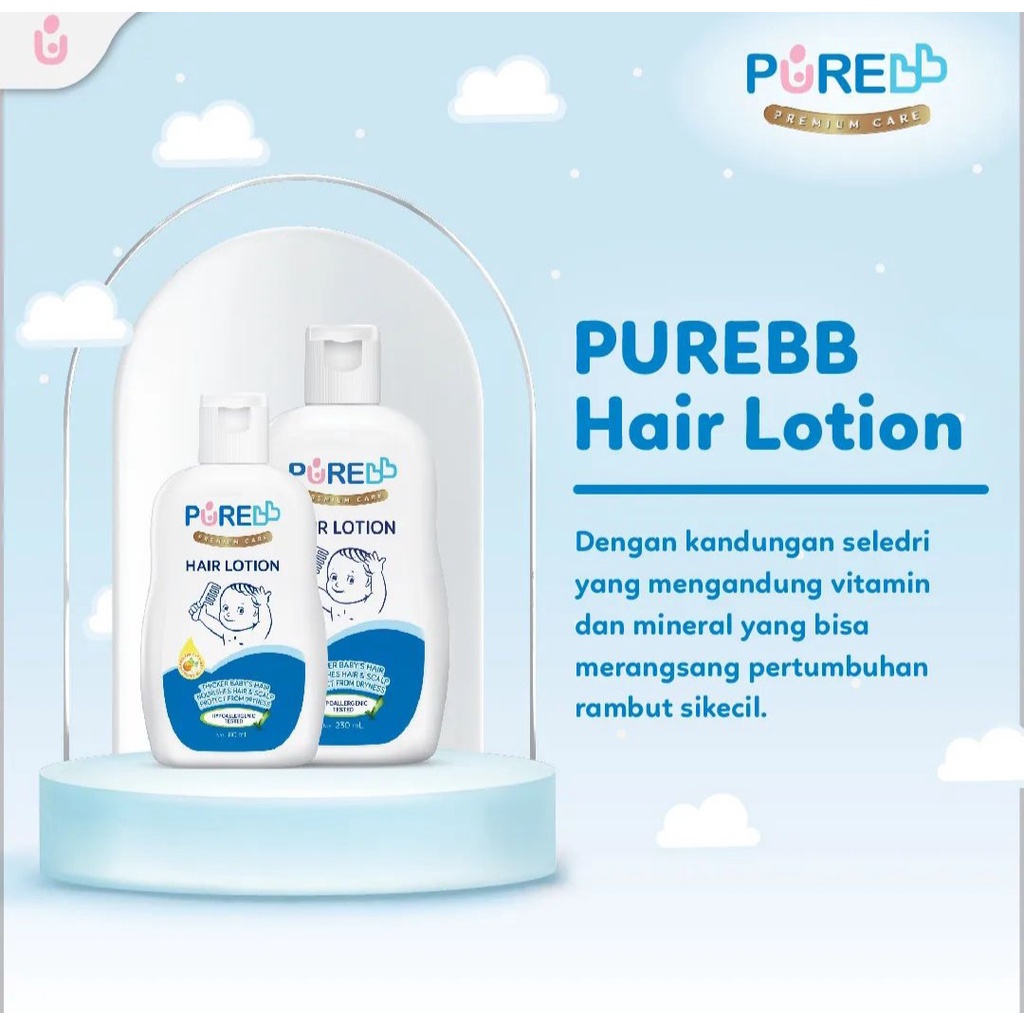 PURE BB Baby Hair Lotion 80ml / 230ml | Minyak Rambut Bayi | Losion Rambut Bayi | Pure Baby PureBB