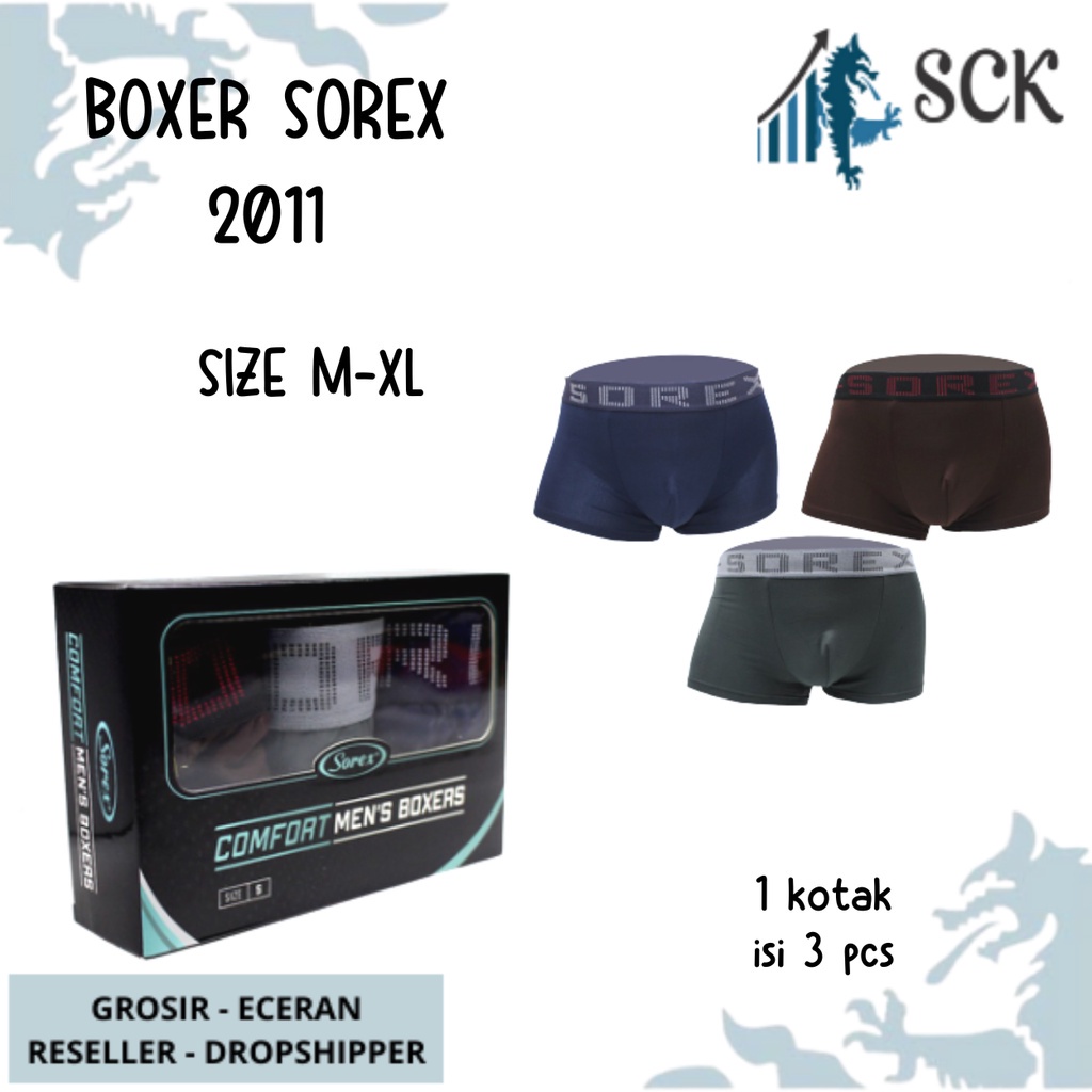 [ISI 3] CD Pria SOREX 2011 Model BOXER / Pakaian Dalam Pria Celana Dalam M-XL