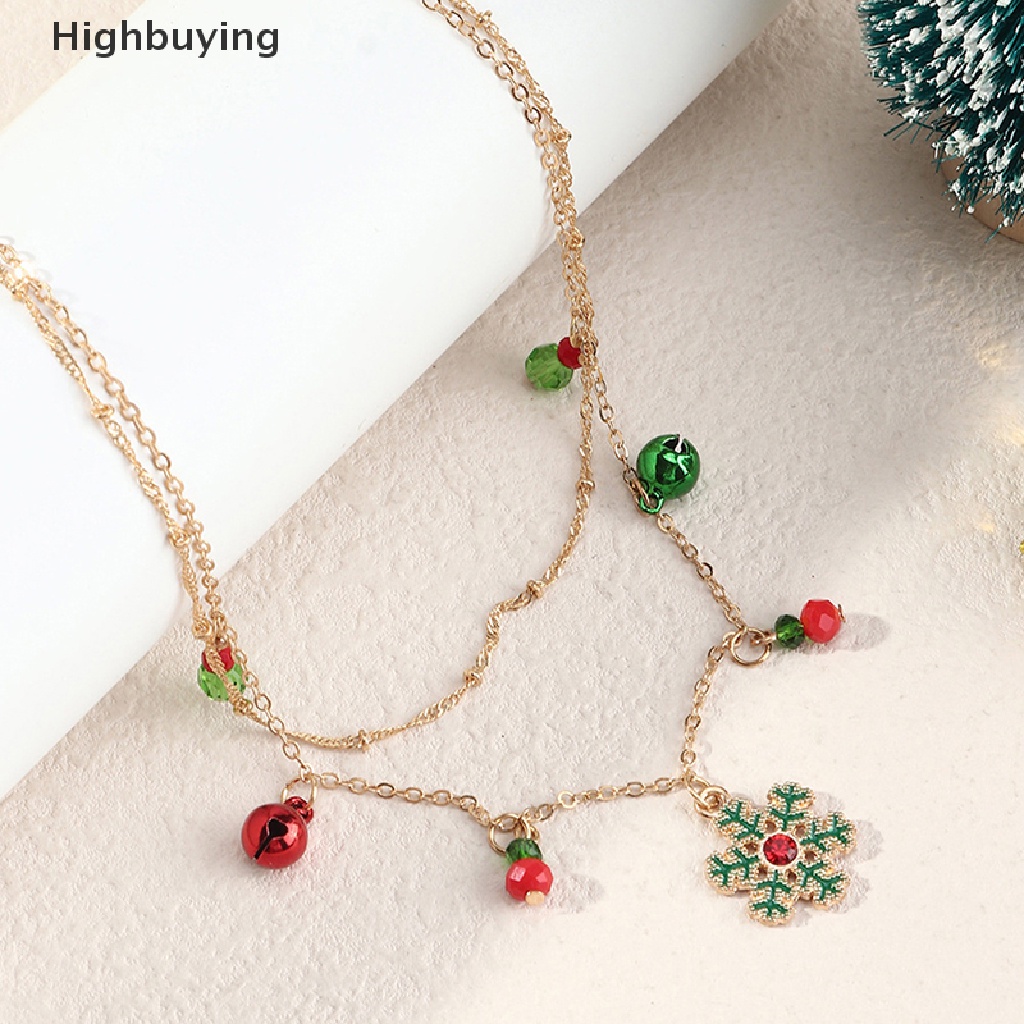 Hbid Halus Warna-Warni Lonceng Kristal Pohon Natal Liontin Kalung Untuk Wanita Fashion Klavikula Rantai Kalung Perhiasan Xmas Tahun Baru Hadiah Glory