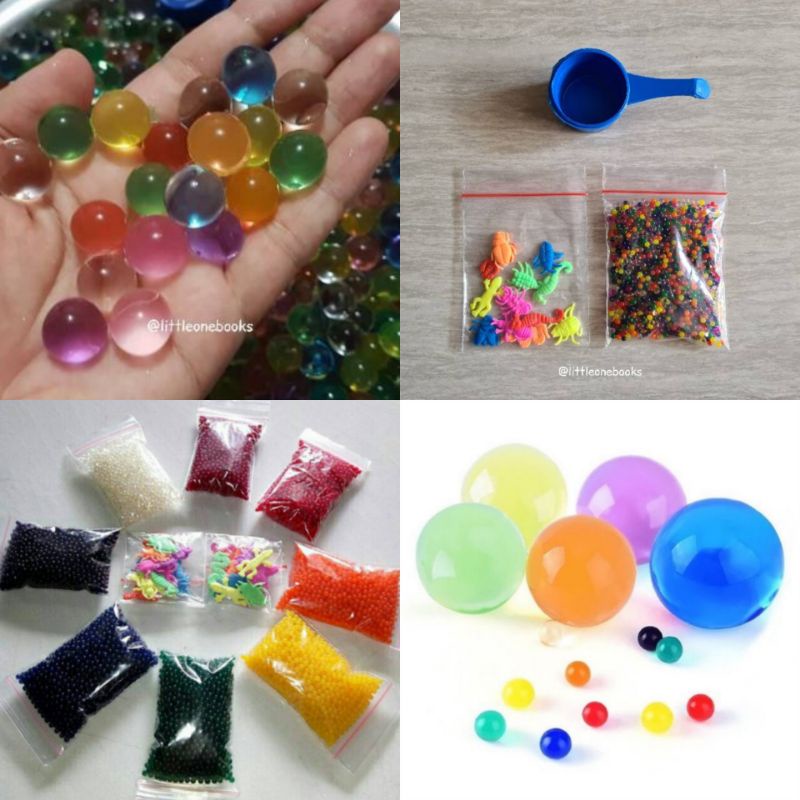 Water beads warna warni & growing animals