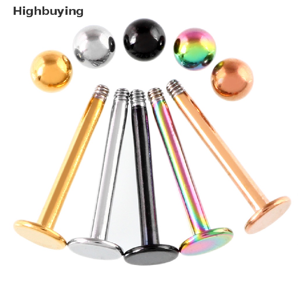 Hbid 10Pcs/Set Surgical Steel Ball Stud Ear Bar Bibir Hidung Bar Tubuh Jewellery Glory