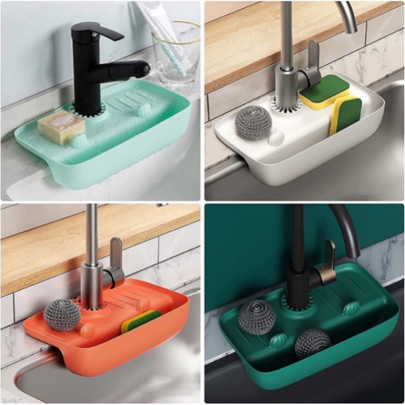 【COD】Silikon Faucet Splash Mat Wastafel Sabun Kamar Mandi Dispenser Drain Pad Wastafel Faucet Drain Organizer