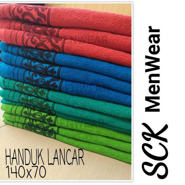 Handuk LANCAR 140x70cm Motif Batik Jumbo Besar / Perlengkapan Mandi Pria Wanita Dewasa - sckmenwear GROSIR