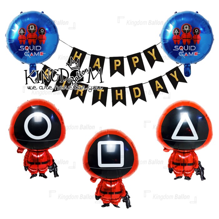 Paket Dekorasi Ultah Tema Squidgame #2 / Paket Dekorasi Ultah Anak