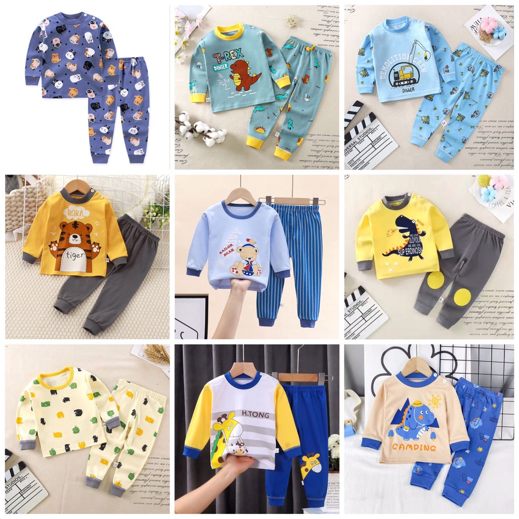 COD Piyama Anak setelan Baju Tidur Anak Laki dan Perempuan Import / Piyama Bayi PY12