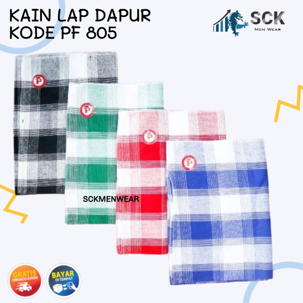 [ISI 1] Serbet CAP DAUN PF 805 / LAP DAPUR PF 805 MAKAN MOTIF KOTAK KAIN KATUN