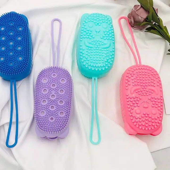 ♥ viralkan Bubble bath brush silicon fast foaming spon mandi busa sikat daki pijit badan free sabun 