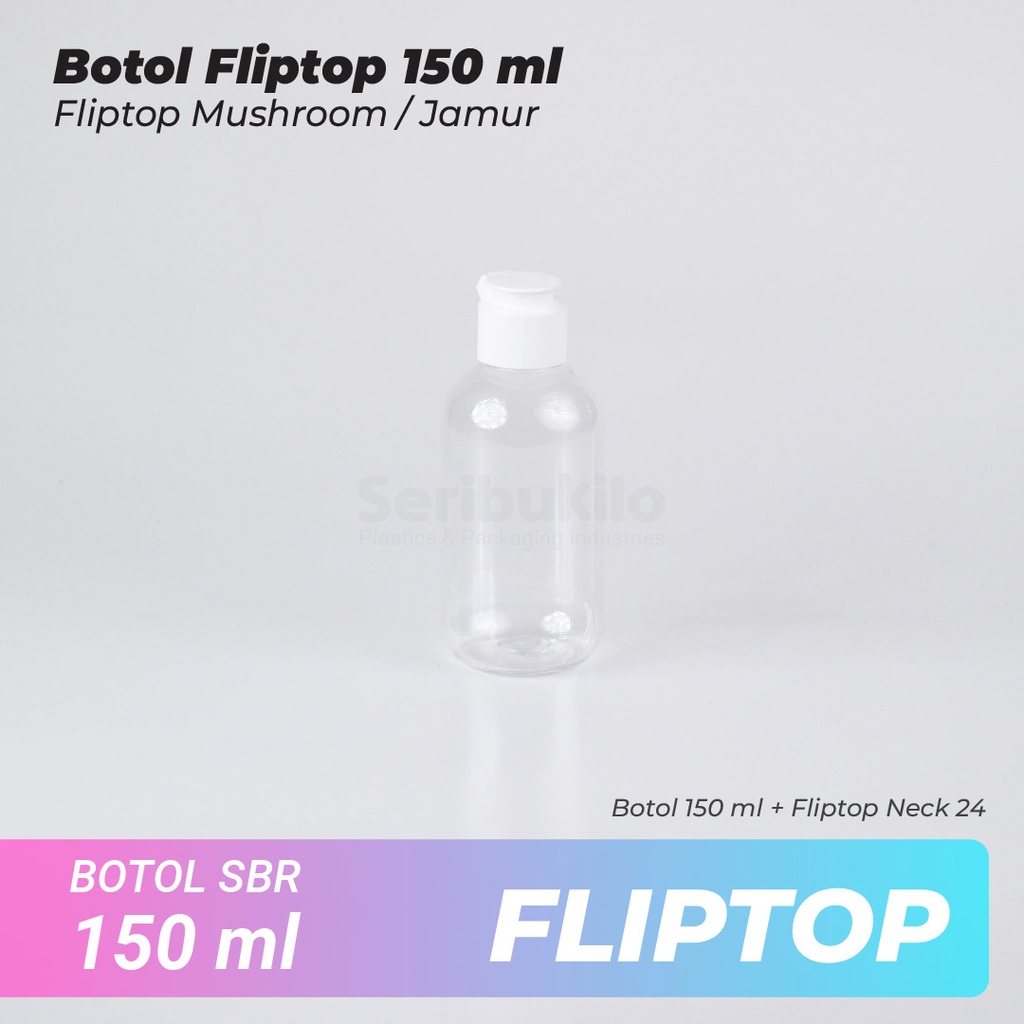 Botol Fliptop SBR 150 ml/Botol PET 150ml Fliptop Mushroom/Jamur SBR