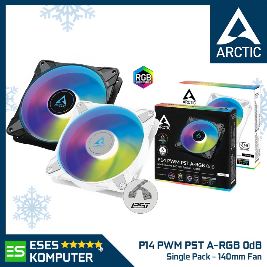 Fan ARCTIC P14 PWM PST A-RGB PWM 0dB | 140mm 14CM ARGB Sync