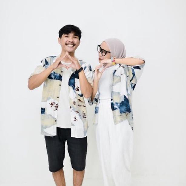 Harga Termurah KEMEJA COUPLE RAYON MOTIF ABSTRAK MARBLE VINTAGE OVERSIZE | KEMEJA WANITA CEWEK MOTIF