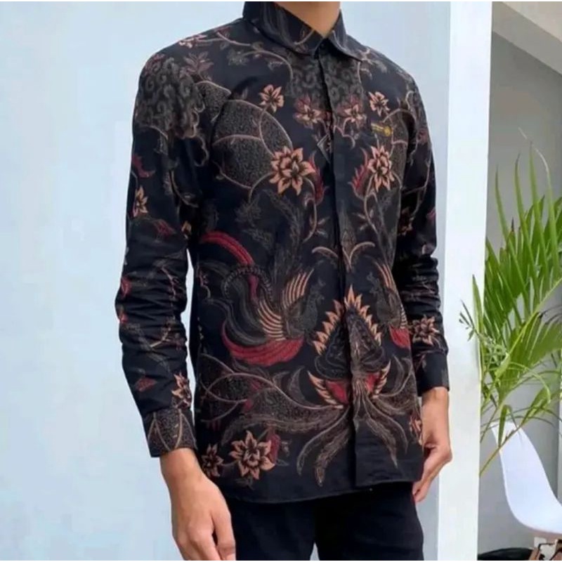 SULTAN Kemeja Batik Pria Lengan Panjang Furing Slimfit Katun Sragenan