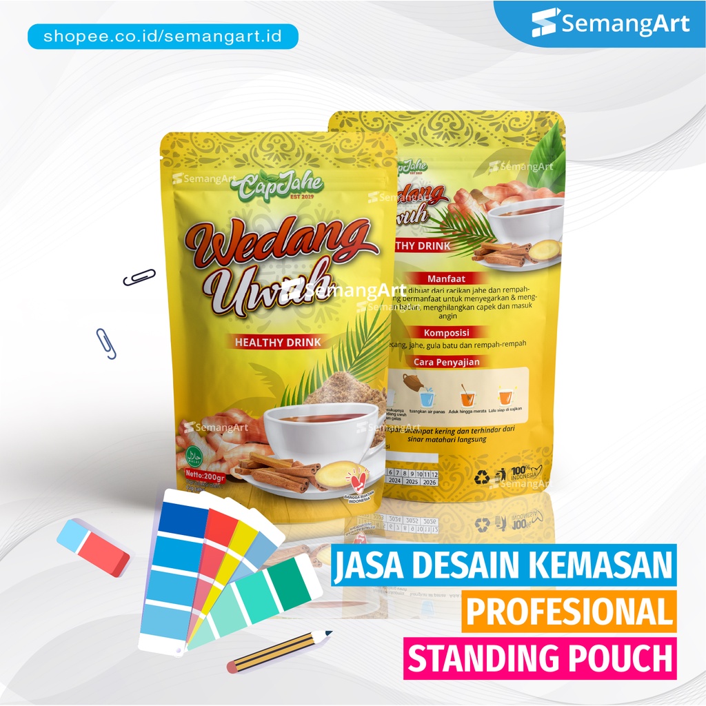 

Jasa Desain Kemasan Standing Pouch Packaging Kopi Makanan UMKM Profesional