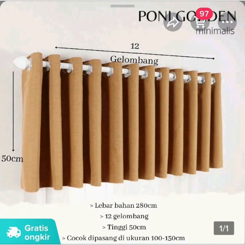 Gorden Poni Bahan Blackout Serat Saffron Best Seller