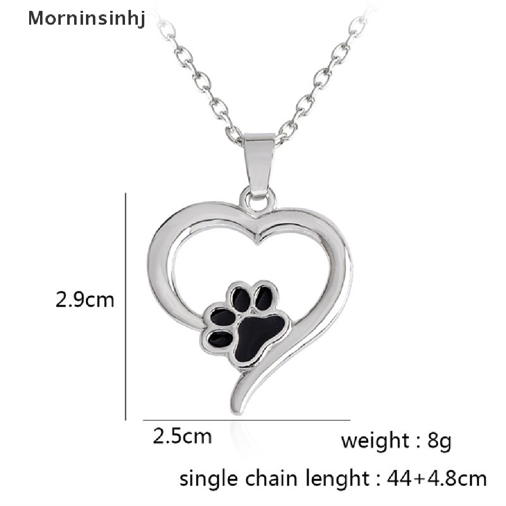 Mornin Elegan Berongga Pet Paw Print Kalung Hewan Lucu Anjing Kucing Liontin Kalung Perhiasan Hadiah id