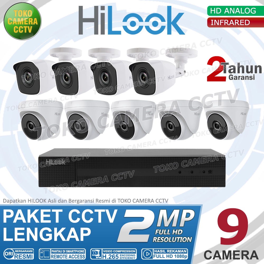 PAKET CCTV HILOOK 2MP 16 CHANNEL 9CAMERA