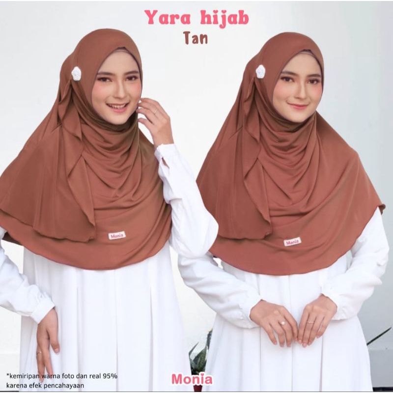 Yara Hijab by Monia Hijab Kids Tan size MLXL | Hijab Instant Anak Terlaris