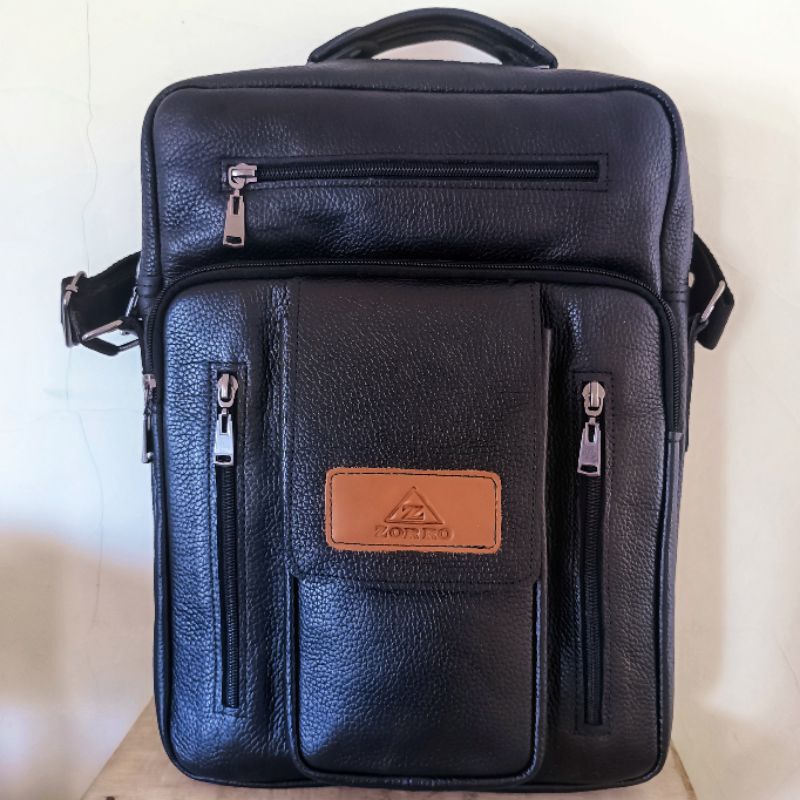 tas selempang pria kulit asli tas besar tas muat laptop dan map