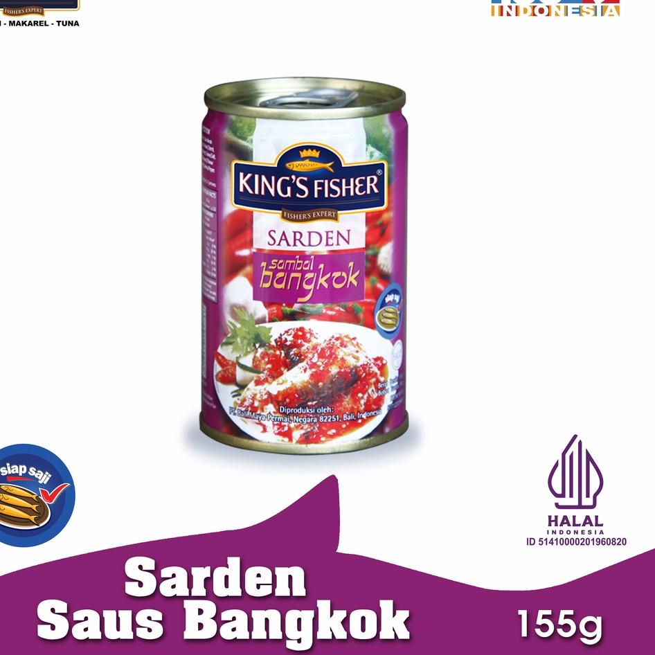 

【murah】 King's Fisher Sarden mini rasa saus bangkok Makanan Kaleng 155 gr