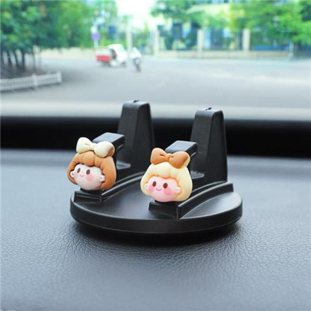 Holder Handphone Desain Wajah Boneka Coklat Kecil Yang Lucu Untuk Mobil Wanita Central Control Nbmp