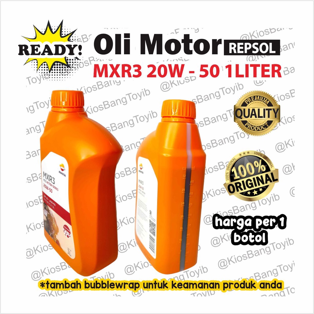 Oli Mesin Motor REPSOL MXR3 20W-50 1Liter 1Ltr ORIGINAL