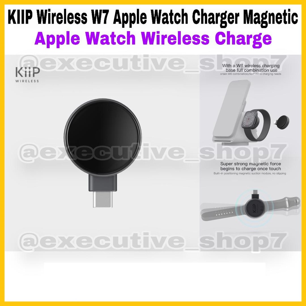 KIIP Wireless W7 Apple Watch Charger Magnetic - Apple Watch Wireless Charge  Garansi Resmi 1 Tahun