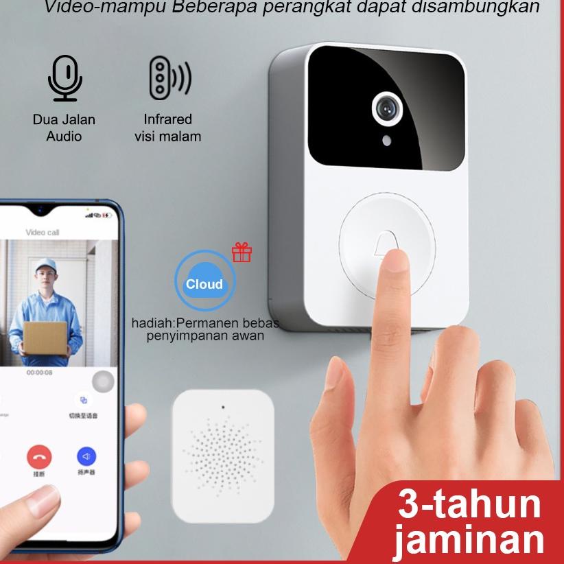★ SINOVISION X9 Bel pintu kamera bel pintu WiFi nirkabel Bel Pintu untuk Rumah Bel Pintu Nirkabel Pe