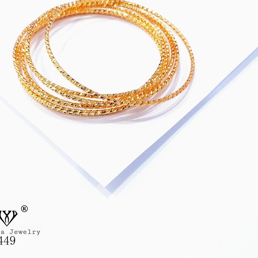 ➹ Yaxiya Gelang Keroncong Set 7 Lapis Emas Perhiasan Imitasi 449 ❅